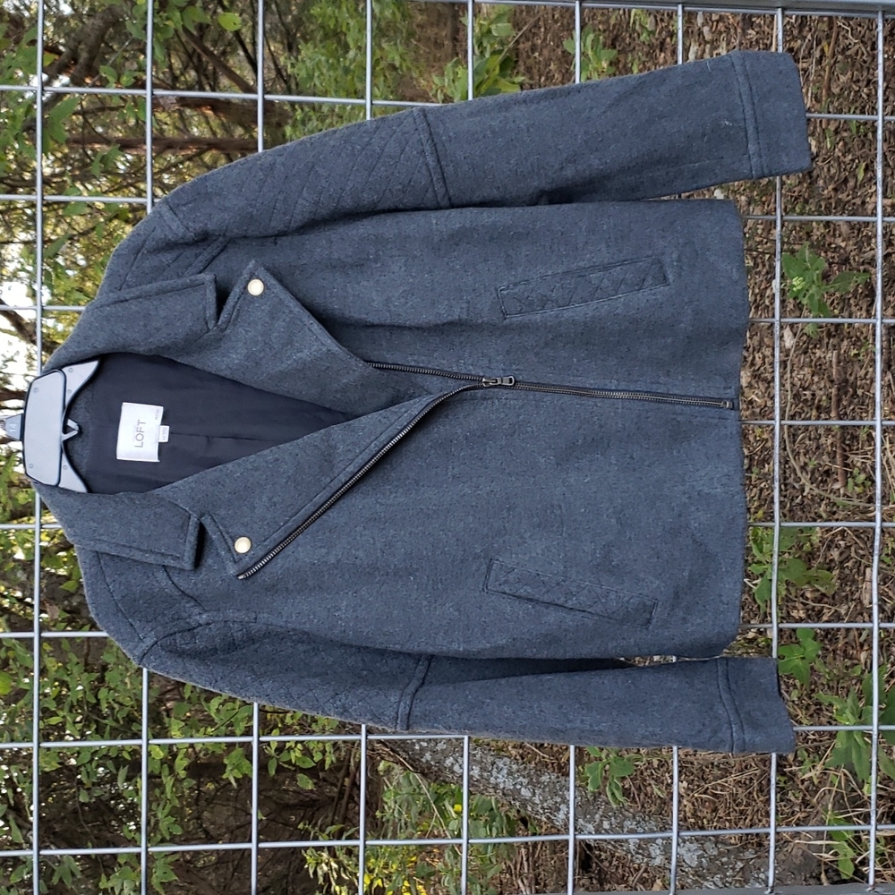 LOFT charcoal moto style jacket sz XL petite
